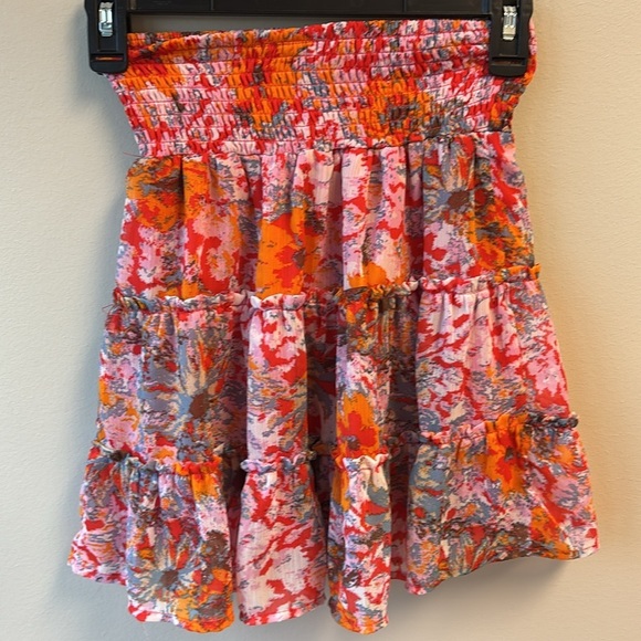 Chelsea & Violet Orange Flutter Sleeve Wrap Blouse and skirt medium - Picture 8 of 12